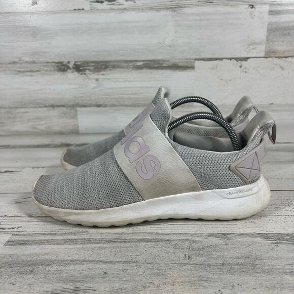 Adidas Women's Running Sneaker Shoes Lite Racer Slip On Gray Silver‎ Size 10 - Picture 2 of 8